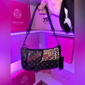SOLD THANK YOU! Ed Hardy Black and cheetah with tiger print Shoulder Bag
